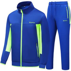 Men's Casual Athletic Tracksuit Long Sleeve Sweatsuit Set Full Zip Running Jacket and Pants 2 Piece Outfits, M