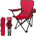 Pacific Play Tents – Kids Folding Chair, 100 lbs. Weight Capacity - Ruby Red, 14" L x 14" W x 23.5" H