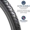 YUNSCM 2-PCS 24" Road Bike Tires 24 x 2.125/57-507 Compatible with 24x2.125 Bike Bicycle Tires (Y-690)