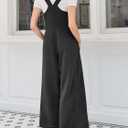 Cicy Bell Women's Casual Loose Overalls Jumpsuits One Piece Sleeveless Tank Tops Wide Leg Long Pant Rompers With Pockets (Black, XXL)