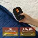 WOOMER Electric Blanket Full Size 77" x 84", Heated Blanket with 0.5-12 Hours Timer & 10 Heating Levels, ETL Certified, Navy Blue Velvet & White Sherpa, Over-Heat Protect, Machine Washable