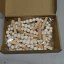 KLOGTSIND Hanging Photo Display Wall Decor, 2PCS Boho Wooden Bead Garland Collage Picture Frame with 9 Wood Clips for Bedroom, Living Room, Office, Dorm Decor, Photos Holder Teen Girl Gifts (Nature)