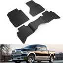 KIWI MASTER Floor Mats for 2009-2018 Dodge Ram 1500 Quad Cab, 2019-2024 Ram 1500 Classic Quad Cab Front & 2nd Row Seat All Weather Mat TPE Slush Liner Black