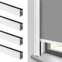 100% Blackout U-Channel Aluminum Light Blocking Strip for Window Shades Roller and Blinds Both Sides Tracks for Blackout Shades Easy to Install Great for Bedroom Nursery (White-4pcs, 58.5")