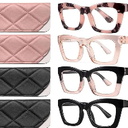 CCVOO Reading Glasses for Women, Stylish Eyeglasses, Blue Light Readers for Women, Computer Eye Glasses, Cheaters (A1 Mix), 3 Packs