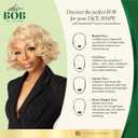 Sensationnel Chicbob Lace Frontwig - Bob Unit 7 Face Framing Glueless Wig Wide 5 Inch Deep Part Synthetic Preplucked Hairline (BALAYAGEASHBLONDE)