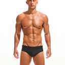 Men Swimwear Swimming Briefs Bikini Boxer Trunks Swimsuits Bathing Suits (Medium, Black)