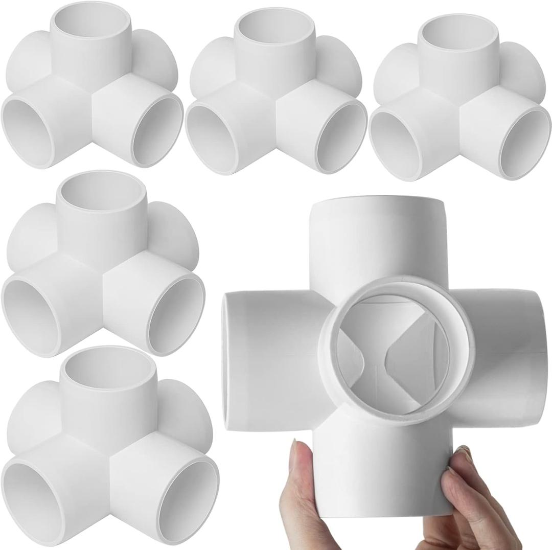 7 x 6Pack 5 Way PVC Fittings 1-1/2Inch, SCH40 Furniture Grade Elbow Fittings for 1-1/2Inch PVC Pipe, Elbow Pipe Fitting Connector for Garden Enclosures Dog Agility Jumps Greenhouse