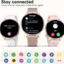 Smart Watch for Women, 1.27" HD Touchscreen Smartwatch with Bluetooth Call & Text Notification, 130+ Sport Modes, IP68 Waterproof Fitness Tracker with Heart Rate/Sleep Monitor, 3 Bands
