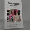 30Pcs Leopard French Tip Press on Nails Medium Almond Fake Nails Zebra Stripes False Nails Red Heart Star Artificial Glue on Nails Glossy Full Cover Y2K Stars Cherry Acrylic Stick on Nail for Women