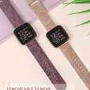 Minyee 2 Packs Floral Engraved Band Compatible with Fitbit Versa 2/Fitbit Versa/Versa Lite Bands Women, Cute Soft Silicone Sunflower Dandelion Sport Designer Fancy Summer Strap for Versa 2 Smart Watch