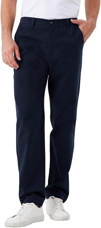 TTZ Men’s Tall Chino Pants 34"/36"/38" Inseam 100% Cotton Casual Work Pantsfor Tall Men Navy, 30W x 36L