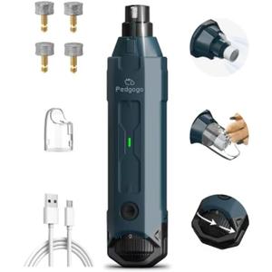 6-Speed Dog Nail Grinder& 4 Extra Grinding Heads Super Quiet (45 db)Pet Nail grinder with 2 LED Lights 12000RPM & 3 Grinding Ports with Dust Cap Dog Nail Trimmer for Large Medium Small Dogs