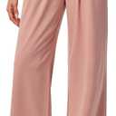 IUGA Wide Leg Pants Woman Pull on Stretchy Work Dress Pants High Waisted Business Casual Trousers Slacks 26''/28'' (Small, Pink)