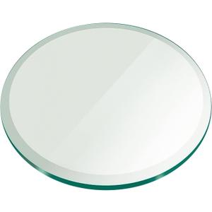 48" Inch Round Glass Table Top 1/2" Thick Tempered Beveled Edge by Fab Glass and Mirror