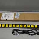 Metal 12 Outlet Mountable Power Strip, 2100J Surge Protector with Heavy Duty 6ft Extension Cord, Wide Spaced and Wall Mount Metal Powerstrip for Garage, Desk, Industrial, Shop and Indoor (6ft)