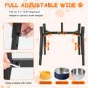 Dog Bowl Stand Elevated, Raised Pet Food & Water Riser for 6.7-10.6" Wide Bowls, Metal Dog Bowl Holder for Small Medium Large Dogs, 2-in-1 Design, Adjusts to 9.8", 11.8", 13.4" Tall(Stand Only)