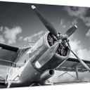 Black and White Wall Art Airplane Wall Decor Vintage Aviation Pictures Airplane Propeller Canvas Prints Painting Retro Military Fighter Poster Artwork for Men Office Living Room Home Decoration 12x16