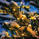 4 Pack Total 800 LED Solar Christmas Lights Outdoor, Solar String Lights for Outside with 8 Modes, Waterproof Green Wire Solar Powered Tree Light for Xmas Party Yard Garden Decorations (Warm White)