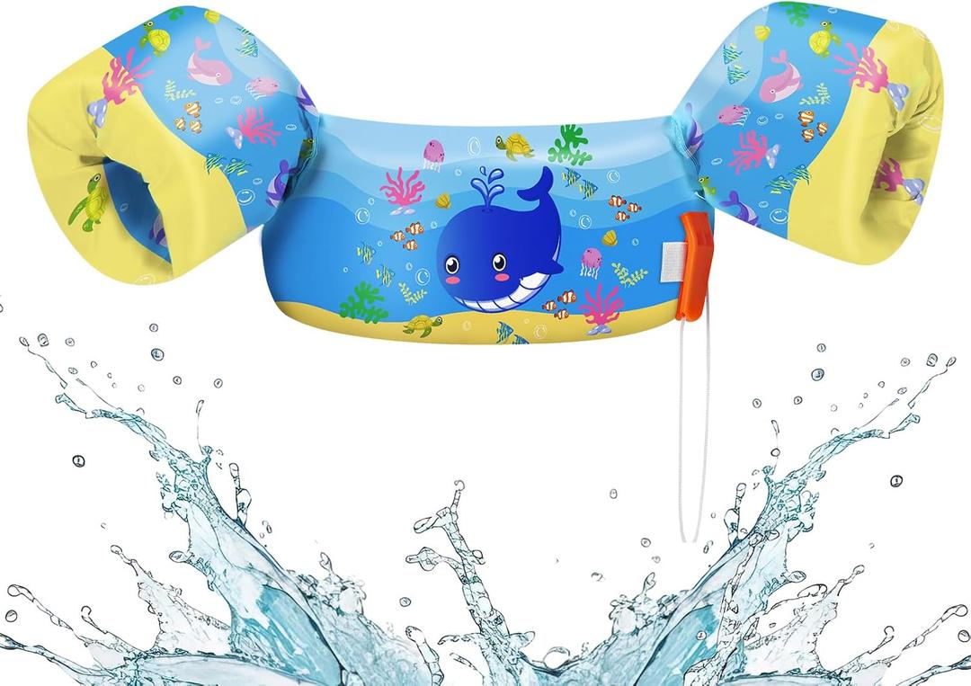HeySplash Swim Vest for Kids, Toddler Pool Floaties, Children Swimming Vest with Adjustable Strap, Swim Jacket Water Wing Arm Float, Puddle Sea Beach Boat Jumper Boy Girl Baby
