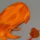 Orange Bob Wig with Heart Sunglasses - Heat-Resistant, Synthetic Fiber, Adjustable and Natural Looking