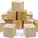 Wooden Blocks for Crafts, Unfinished Wood Cubes, 1.5 Inch Natural Wood Blocks, Pack of 15 Wood Square Blocks, Wooden Cubes for Arts and Crafts and DIY Projects  3.8 cm, Pack of 15