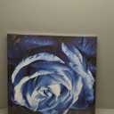 Woxfcart Rose Floral Canvas Wall Art, 24 x 24 Vintage Dark Blue Flower Pictures Print, Bedroom Living Room Bathroom Home Decor