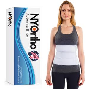 NYOrtho Abdominal Binder Lower Waist Support Belt - Compression Wrap for Men and Women MADE IN USA (45" - 60") 3 Panel - 9"
