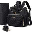 4 in 1 Convertible Diaper Bag Backpack,Waterproof Baby Diaper Bag with Changing Pad,Converts into Baby Tote Bag,Diaper Backpack,Stroller Bag and Crossbody Diaper Bag (Black)