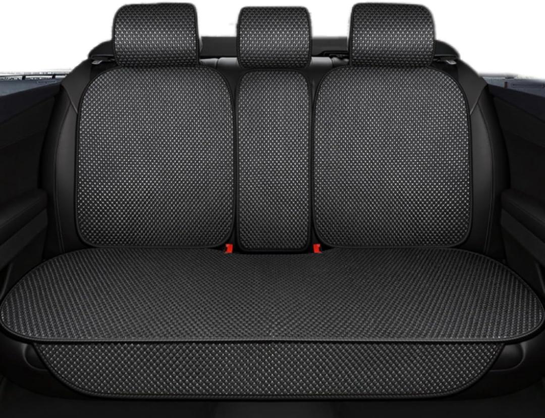 Auto Newer Luxury Breathable Rear Bench Car Seat Cover Fit Four Seasons, Back Seat ProtectorUniversal Rear of Car Seat Cushions,Universal Fit for 95% Cars,SUV,Pickup,VanRear Seat,Black