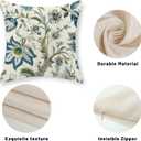 Blue Green Pillow Covers 18x18 Set of 2 Sage Green Chinoiserie Floral Throw Pillows Boho Vintage Flowers Decorative Pillowcase Outdoor Chinoiserie Decor Farmhouse Cushion Case for Couch Sofa