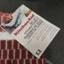 KITCHENAID Chambray Stripe Kitchen Towels 2-Pack, Absorbent 100% Woven Cotton, Passion Red/White, 16”x28”