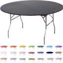Kwik-Covers 10-Pk Fitted Plastic Table Cover Elastic Edge (Black 60" Round)