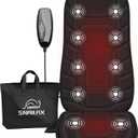 Snailax Massage Seat Cushion with 10 Vibration Motors, Back Massager with Heat, Massage Chair Pad with 5 Vibration Modes, 2 Heating Levels, Chair Massager for Home, Office, Gifts for Men, Women (Black)