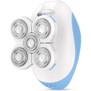 Electric Razors for Women,Electric Shaver for Women Leg,Rechargeable Painless Shaver for Body Hair,Anti-Slip Cordless Waterproof Wet Dry Trimmer, Smooth Close Shave for Underarms Bikini(Light Blue)