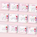 Jenaai 12 Sets Pink Bow Party Favors Ceramic Painting Kit for Kids Coloring Pink Bow Crafts DIY Painting Craft Kit Unpainted Plaster Figurines for Student School Art Activity Gifts Party Supplies