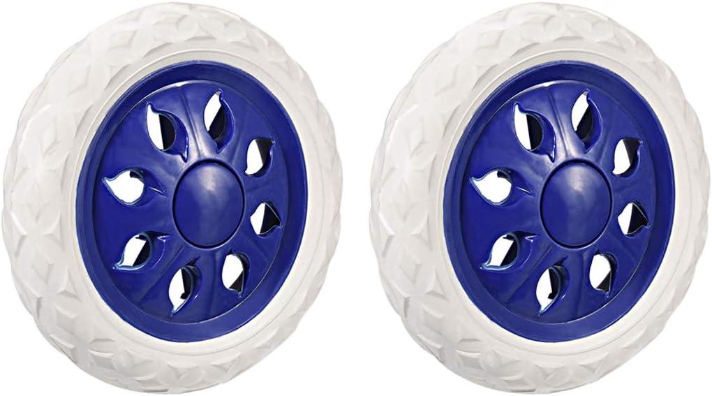 uxcell Shopping Cart Wheel Replacement 6.5 Inch Dia Rubber Foaming Blue 2pcs (Load Capacity 22Lbs Each)