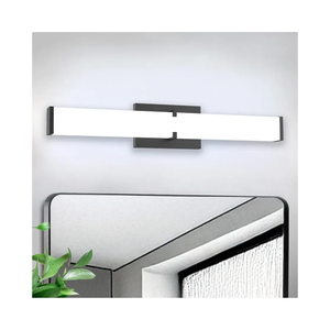 Bathroom Vanity Light with Night Light Cool White 5700K Black Modern Matte Bathroom Lighting Fixtures; 24 Inch IP44 25W Equivalent to Incandescent 250W for Over Mirror Vanity Light ETL Listed 2 packs