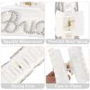 Atoden Bride Hair Claw Clips Rhinestone Bride Logo White Large Acrylic Clips for Bridal Shower Bachelorette Party Decorations Wedding Hair Accessories Engagement Bridesmaid Gifts