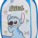 Cute Laundry Basket, Mesh Pop Up Hamper with Carry Handles, Large Capacity Collapsible Storage for Room, Dorm | Travel & Camping (Blue)