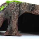 Penn-Plax Aqua-Flora Aquarium Living Resin Decoration with Embedded Glosso Plant Seeds  Tree Stump  Safe and Healthy for Freshwater Fish