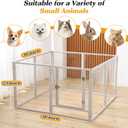 Clear Acrylic Dog Playpen with Door,Puppy Fence Indoors H:24" 8-Panel can be DIY Expanded + Splicing Height Design for Puppies/Small Dogs,White Dog Enclosure (Metal + Acrylic Material)