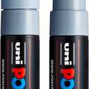 posca uni PC-7M Water-Based Paint Markers, Broad Tip (4.5-5.5mm), Grey, 2 Count