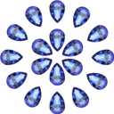 MECCANIXITY 20Pcs 20 x 30mm Teardrop Rhinestones Glass Pointed Back Rhinestone Beads Gems for Jewelry Making Costume Crystal Embellishments Crafts,Light Blue