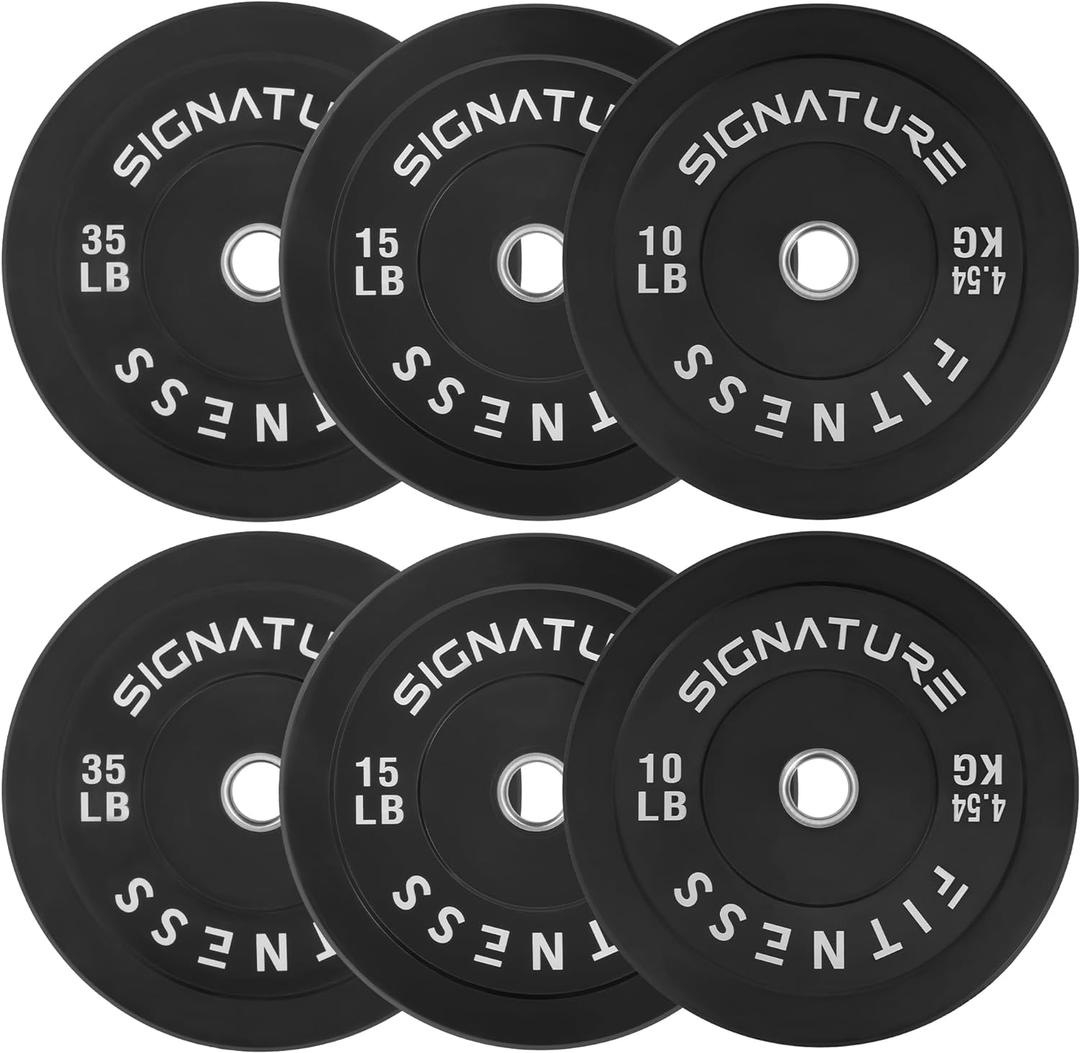 Fitvids 2" Olympic Bumper Plate Weight Plates with Steel Hub, 120-Pound Set, 2x 10LB, 2x 15LB, 2x 35LB