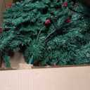 4pcs Pre-lit Christmas Decoration Set w/ Garland Wreath & Entrance Trees