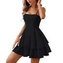 Women's Backless Bow Tie Little Black Short Dress Summer Models Sexy Halter Homecoming Dresses L