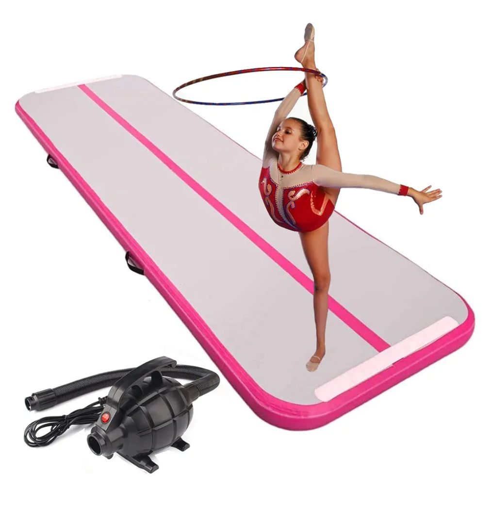Gymnastics Tumbling Mat 4/6/8 inchs Thickness Mats for Home Use/Gym/Yoga/Training/Cheerleading/Outdoor/Beach/Park with Electric Air Pump
