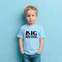 Big Brother Shirts for Toddler Boys 2-5 Years; Heart Graphic Tee; Soft Cotton Short Sleeve T-Shirt (Blue)