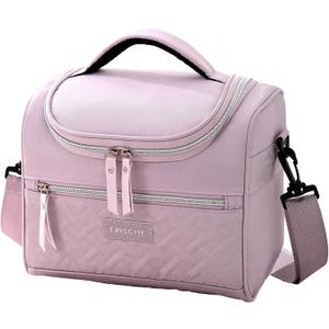Insulated Lunch Bag for Women - Reusable Lunch Box for women - Leakproof Cooler Tote Bag Containers with Adjustable Shoulder Strap for Office Work Travel Picnic Outdoor (Purple)